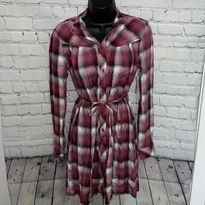 Cloth & Stone plaid long sleeve dress